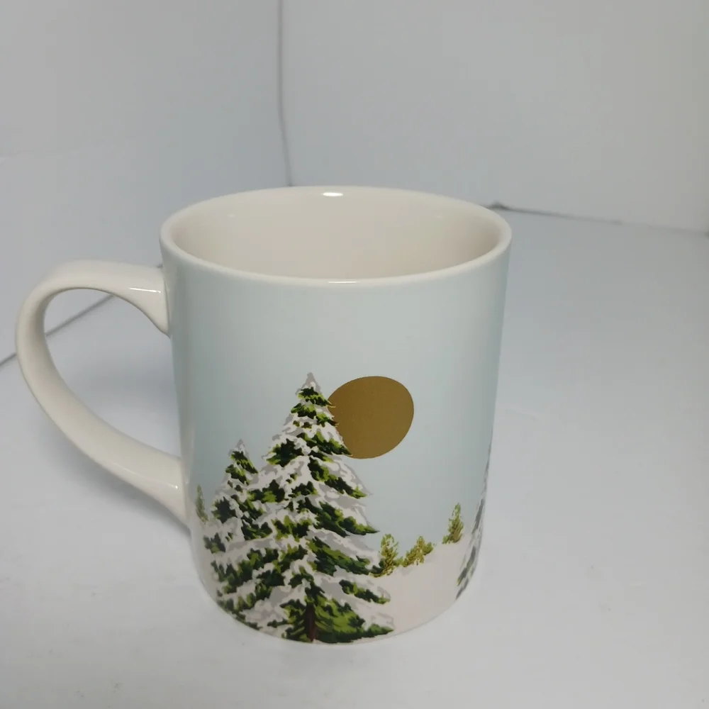 Williams-Sonoma Winter Scene Santa Mug Coffee Tea Mug